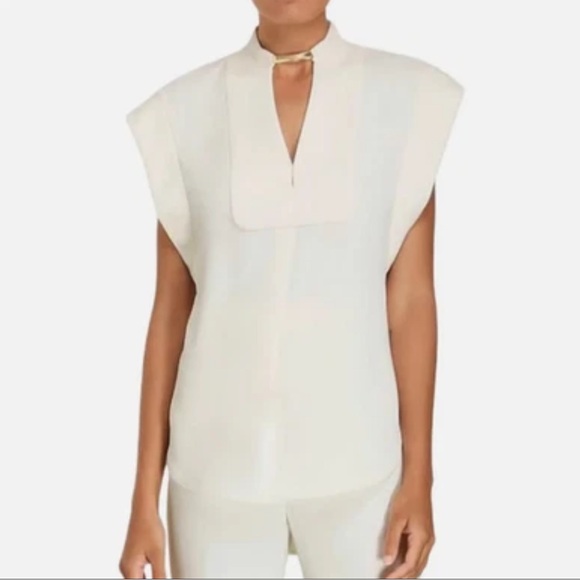 Zimmermann Tops - NWT Zimmermann Ivory Pendant Top Sz AU 1 Small Sleeveless Vneck